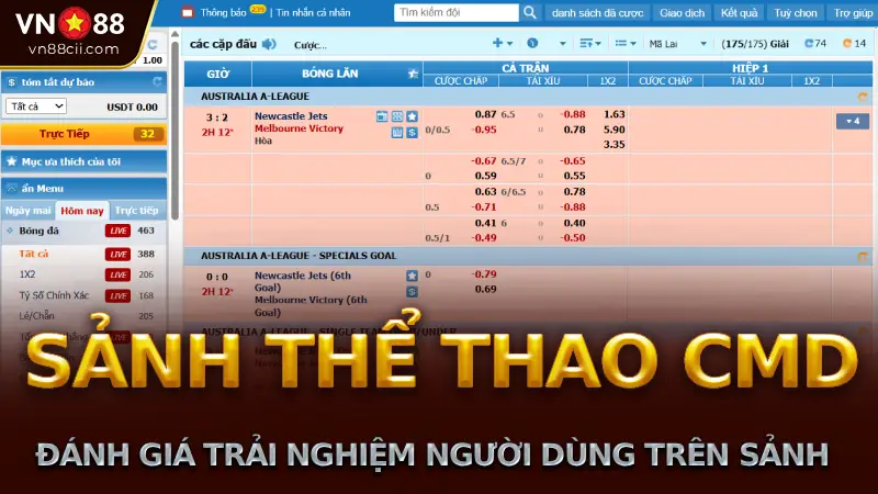 sảnh thể thao CMD trên nhà cái vn88