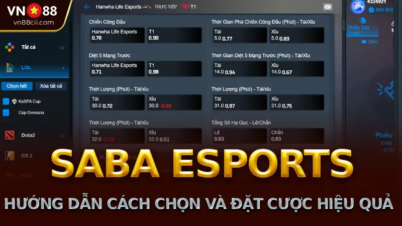 Giới thiệu về sảnh SABA ESPORTS tại nhà cái vn88